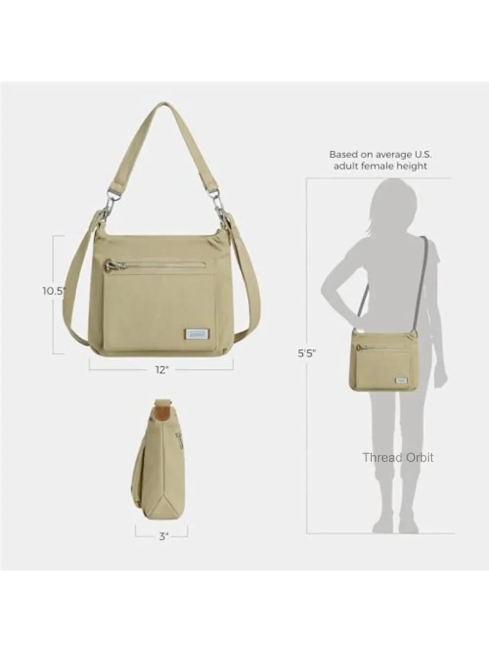 Anti-Theft Heritage Hobo Bag with RFID Protection and Locking Zippers